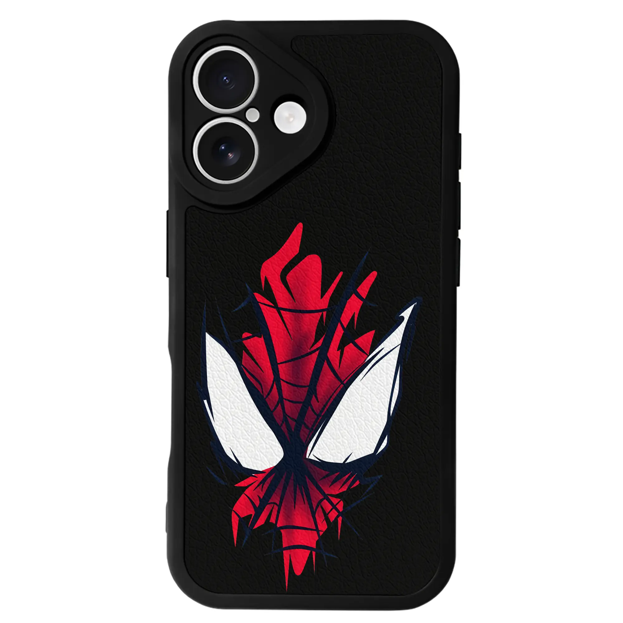 アベンジャーズ (Avenjāzu) グッズ スパイダーマン（Spider-Man） - IPhone 16シリーズ対応 ・ シリコンスマホケース ・ レザー調 ・ 高精度フィット ・ 耐衝撃 ・ ワイヤレス充電対応 ・ 精密カット